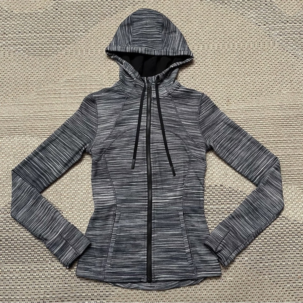 lululemon athletica Black and Gray Striped Jacket